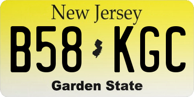 NJ license plate B58KGC