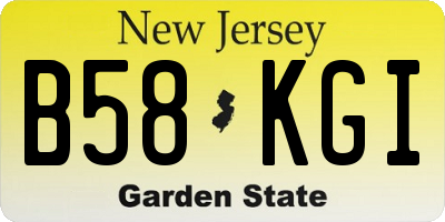 NJ license plate B58KGI
