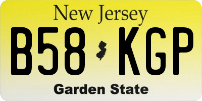NJ license plate B58KGP