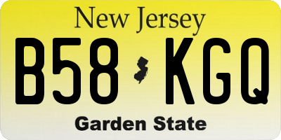 NJ license plate B58KGQ