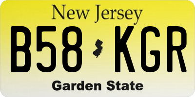 NJ license plate B58KGR