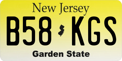 NJ license plate B58KGS
