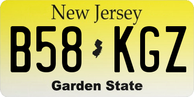 NJ license plate B58KGZ
