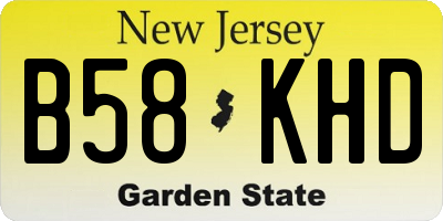 NJ license plate B58KHD