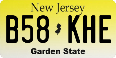 NJ license plate B58KHE