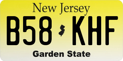 NJ license plate B58KHF