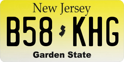 NJ license plate B58KHG
