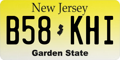NJ license plate B58KHI