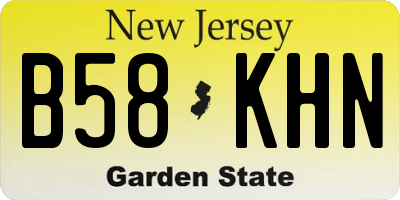 NJ license plate B58KHN