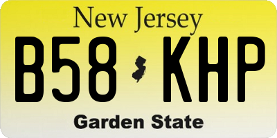 NJ license plate B58KHP