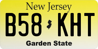 NJ license plate B58KHT