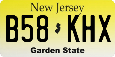 NJ license plate B58KHX
