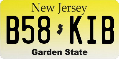 NJ license plate B58KIB