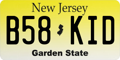 NJ license plate B58KID
