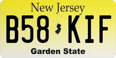 NJ license plate B58KIF