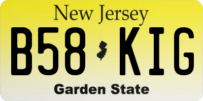 NJ license plate B58KIG