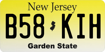 NJ license plate B58KIH
