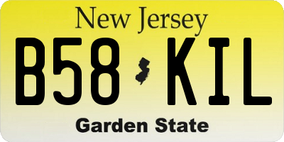 NJ license plate B58KIL