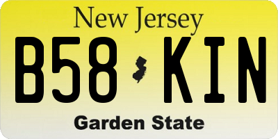 NJ license plate B58KIN