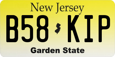 NJ license plate B58KIP