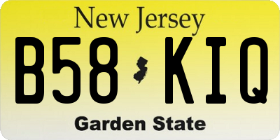 NJ license plate B58KIQ