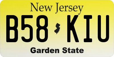 NJ license plate B58KIU