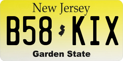 NJ license plate B58KIX