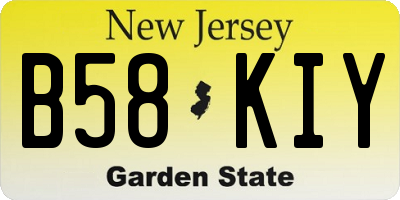 NJ license plate B58KIY