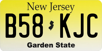 NJ license plate B58KJC