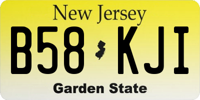 NJ license plate B58KJI