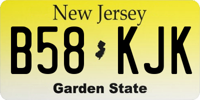 NJ license plate B58KJK