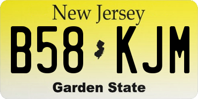 NJ license plate B58KJM