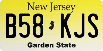 NJ license plate B58KJS