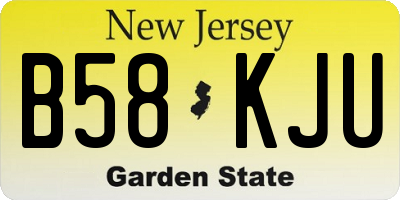 NJ license plate B58KJU