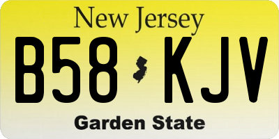 NJ license plate B58KJV