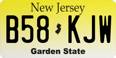 NJ license plate B58KJW