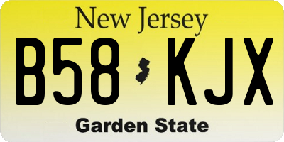 NJ license plate B58KJX