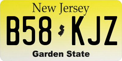 NJ license plate B58KJZ