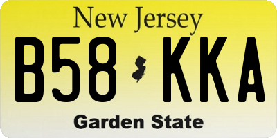 NJ license plate B58KKA