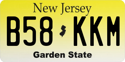 NJ license plate B58KKM