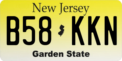 NJ license plate B58KKN