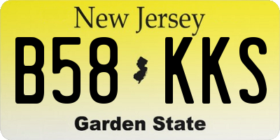 NJ license plate B58KKS
