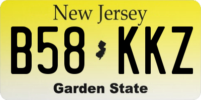 NJ license plate B58KKZ