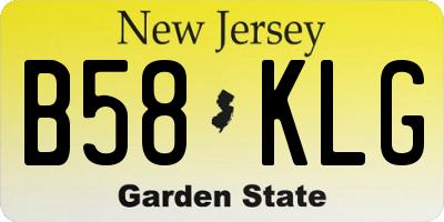 NJ license plate B58KLG