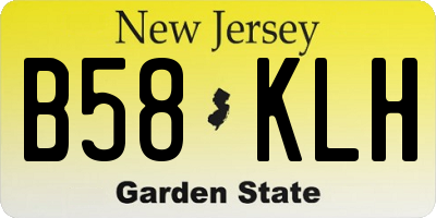 NJ license plate B58KLH