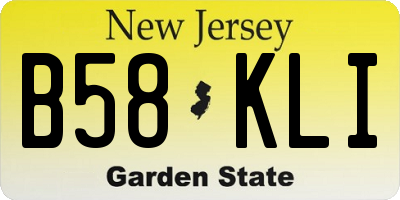 NJ license plate B58KLI