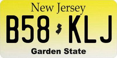 NJ license plate B58KLJ