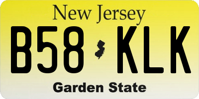NJ license plate B58KLK