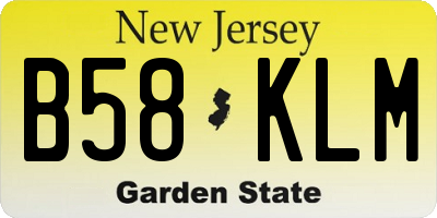 NJ license plate B58KLM