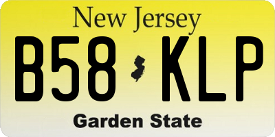 NJ license plate B58KLP